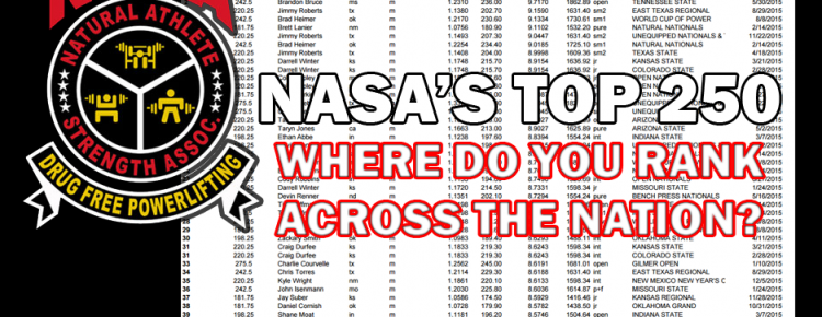 Check out the NASA Top 250 Lifters Lists